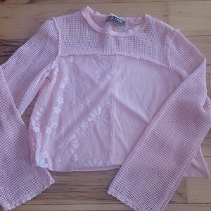 POL Mixed Knit Lightweight Top, NWOT, M, Peachy Pink🧡🩷